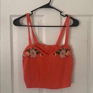 Peach colored summer crop top